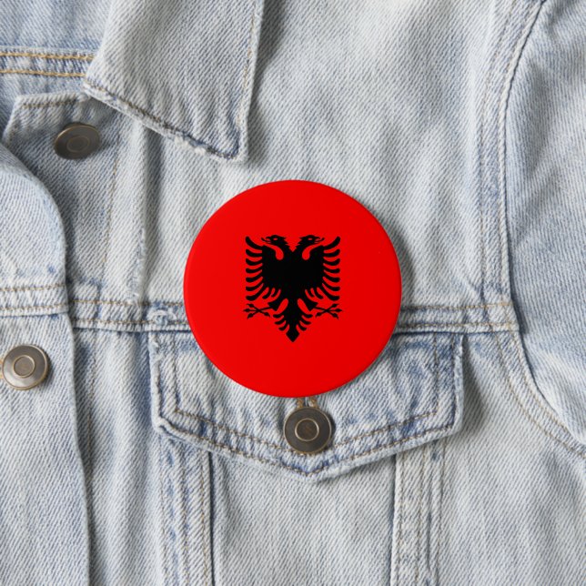 Flag of Albania Button (In Situ)
