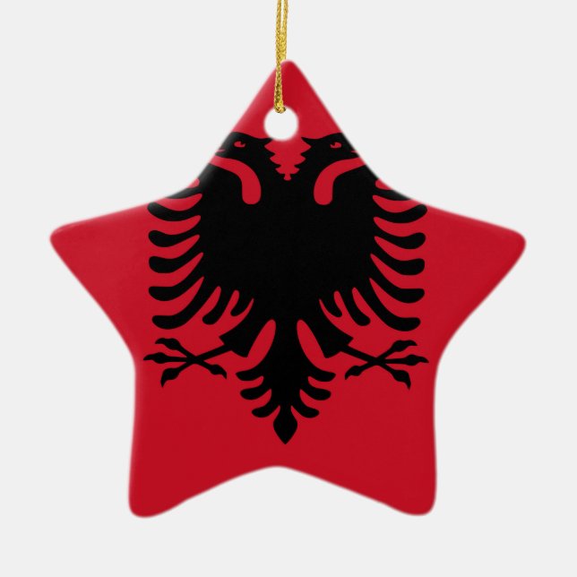 Flag of Albania Ceramic Ornament (Front)