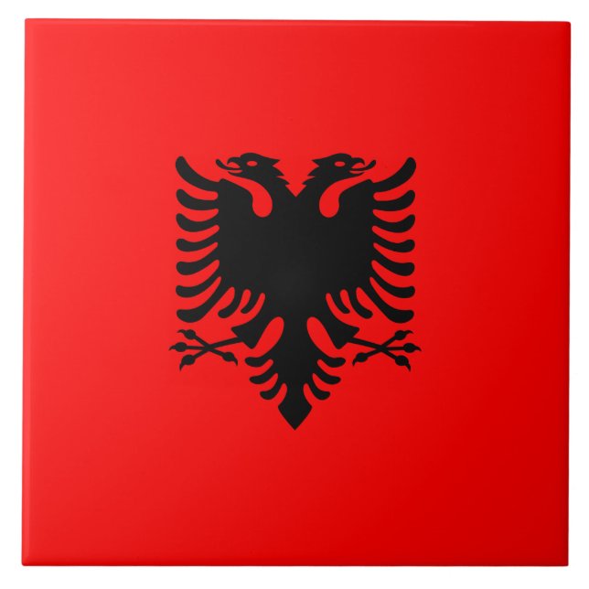 Flag of Albania Ceramic Tile (Front)