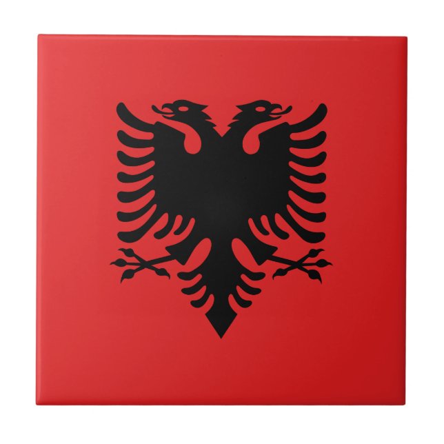 Flag of Albania Ceramic Tile (Front)
