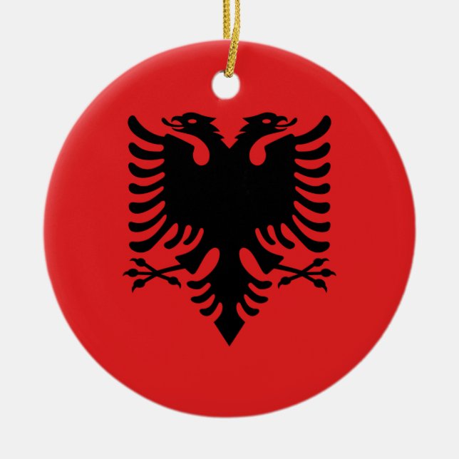 Flag of Albania - Flamuri i Shqipërisë Ceramic Ornament (Front)