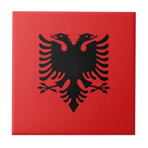Flag of Albania _ Flamuri i Shqipris Ceramic Tile