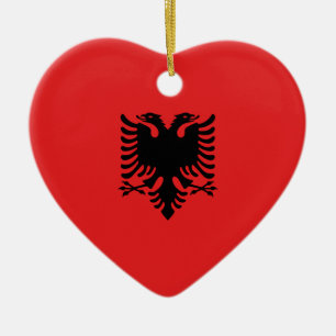 Flag of Albania - Flamuri Kombëtar - Albanian Flag Ceramic Ornament
