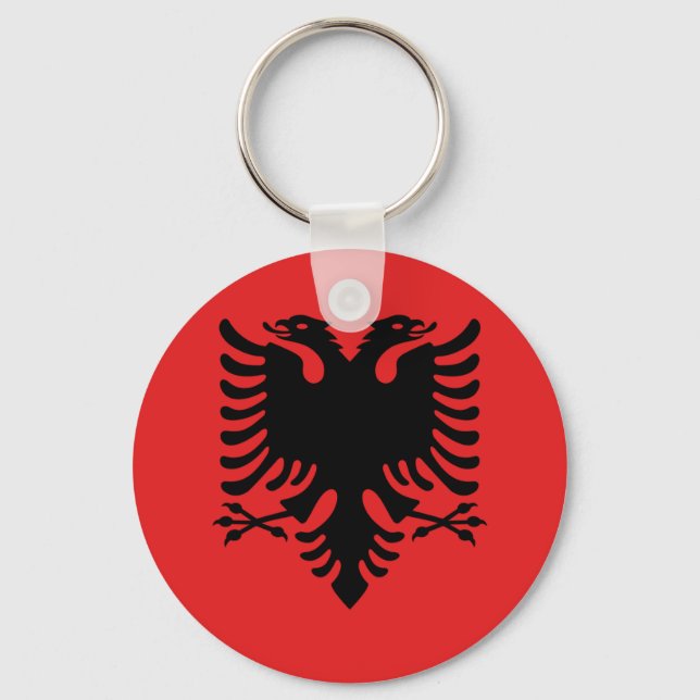 Flag of Albania - Flamuri Kombëtar - Albanian Flag Keychain (Front)