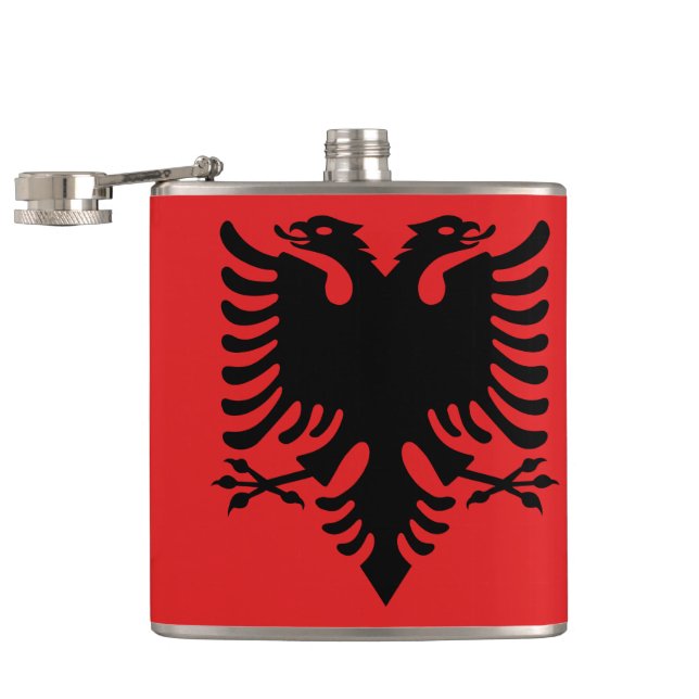 Flag of Albania Flask (Opened)