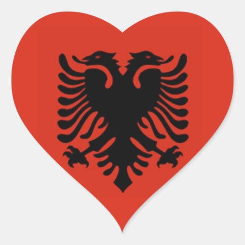 Flag of Albania Heart Sticker