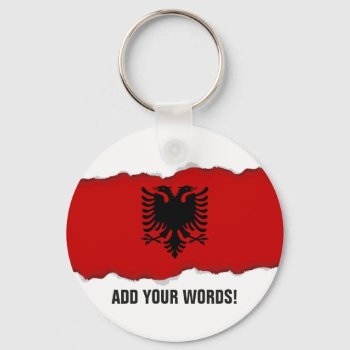 Flag Of Albania Keychain by HappyPlanetShop at Zazzle