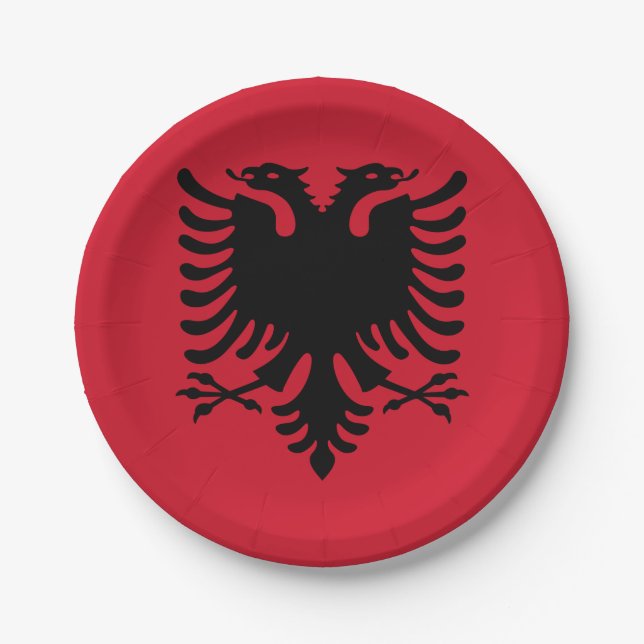 Flag of Albania Paper Plates (Front)
