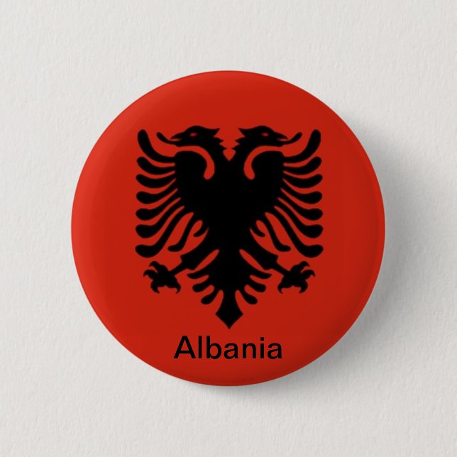 Flag of Albania Pinback Button (Front)