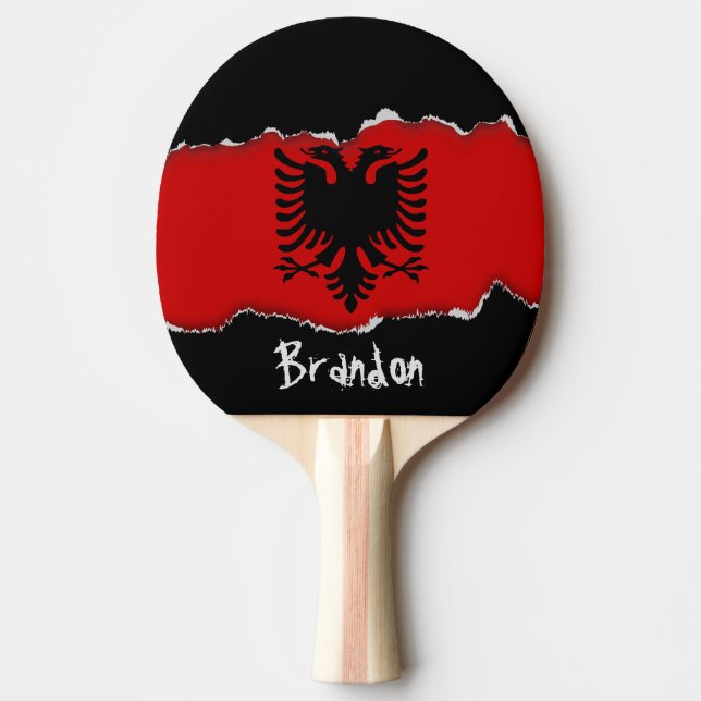 Flag of Albania Ping-Pong Paddle (Front)