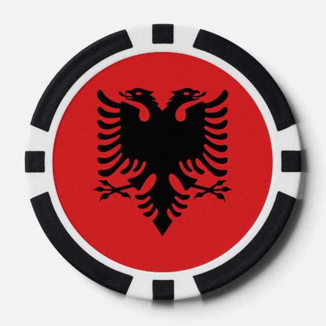 Flag of Albania Poker Chips (Front)