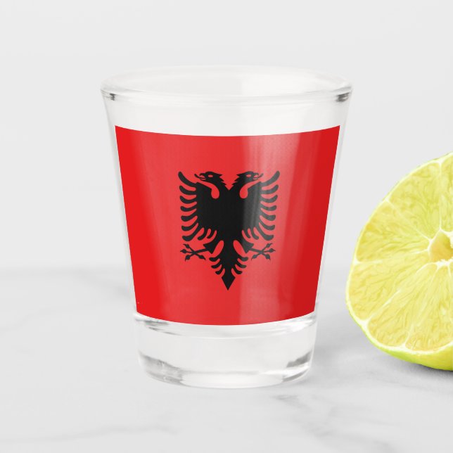 Flag of Albania Shot Glass (Front)