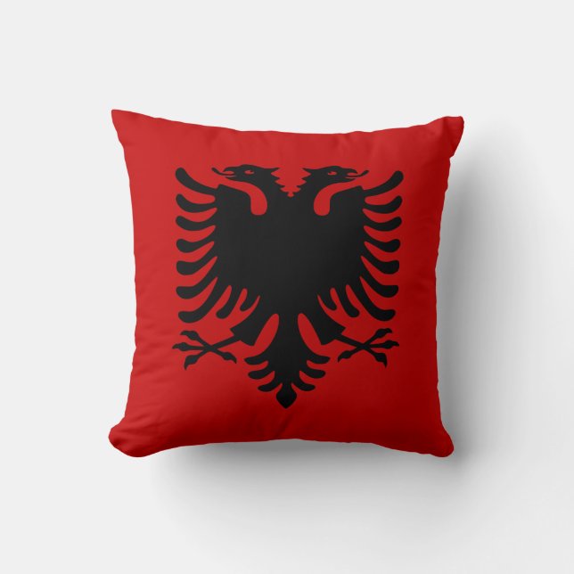 Flag of Albania Throw Pillow (Front)