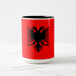 Flag of Albania Two-Tone Coffee Mug