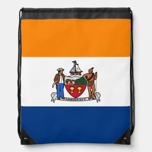 Flag of Albany New York Drawstring Bag