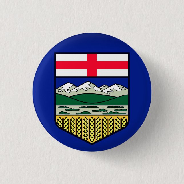 Flag of Alberta - CANADA Button (Front)