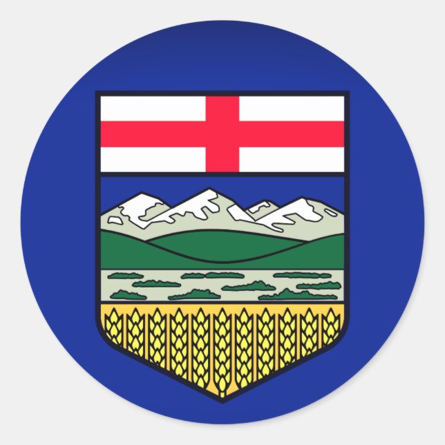 Flag of Alberta - CANADA Classic Round Sticker (Front)