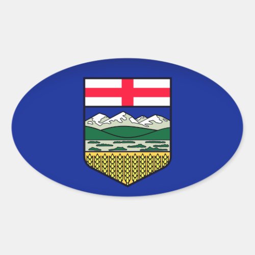 Flag of Alberta _ CANADA Oval Sticker