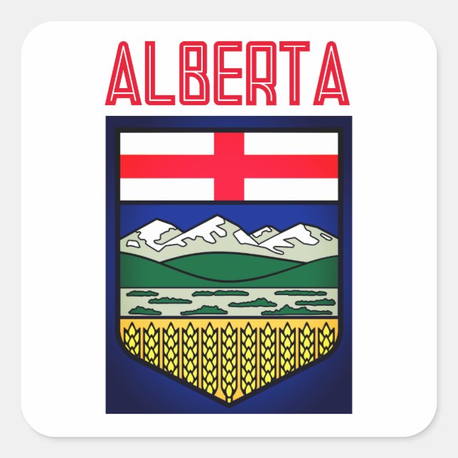 Flag of Alberta - CANADA Square Sticker (Front)