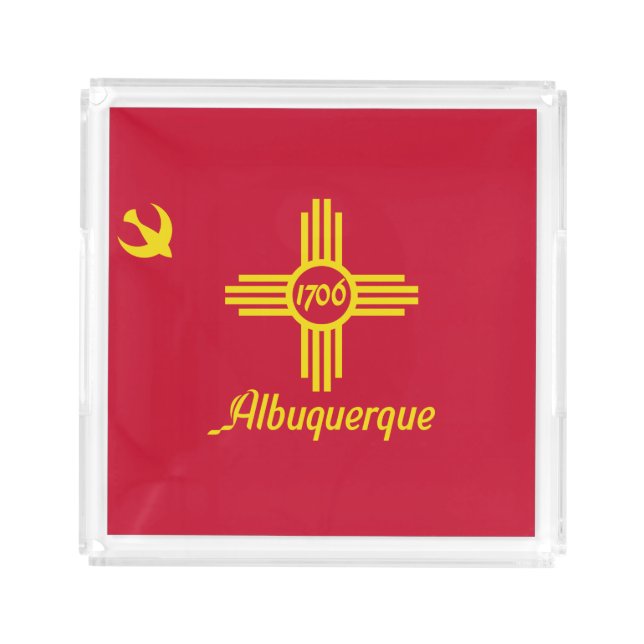 Flag of Albuquerque, New Mexico Acrylic Tray (Front)