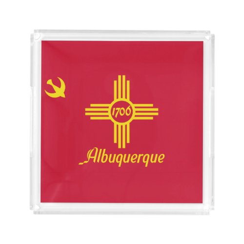 Flag of Albuquerque New Mexico Acrylic Tray