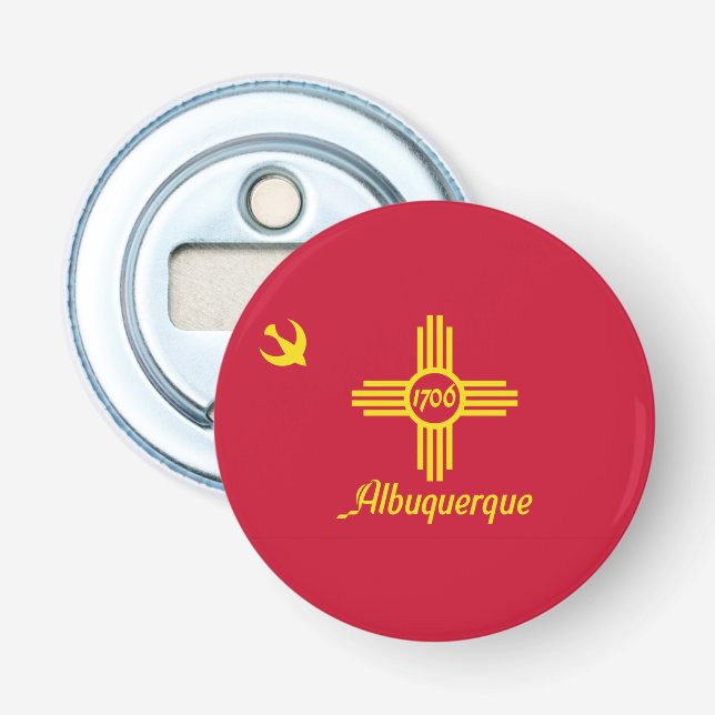 Flag of Albuquerque, New Mexico Bottle Opener (Front)