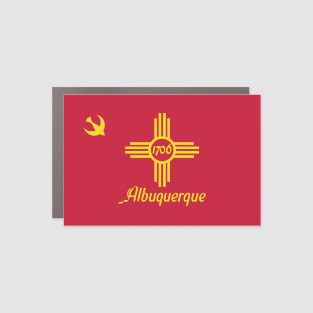 Flag of Albuquerque, New Mexico Bottle Opener Car Magnet (Front)