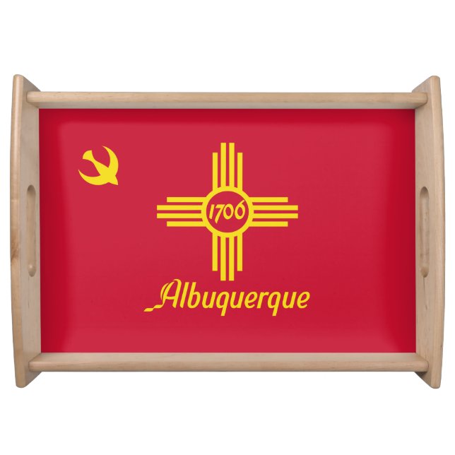 Flag of Albuquerque, New Mexico Bottle Opener Serving Tray (Front)