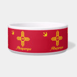 Flag of Albuquerque, New Mexico Bowl<br><div class="desc">Pet Bowl with city of Albuquerque,  New Mexico; red flag with yellow bird and symbol of New Mexico</div>