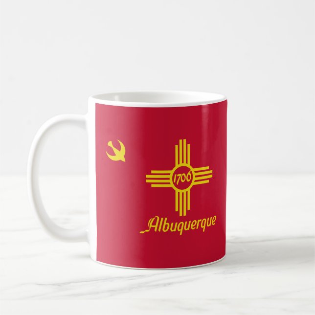 Flag of Albuquerque, New Mexico Coffee Mug (Left)