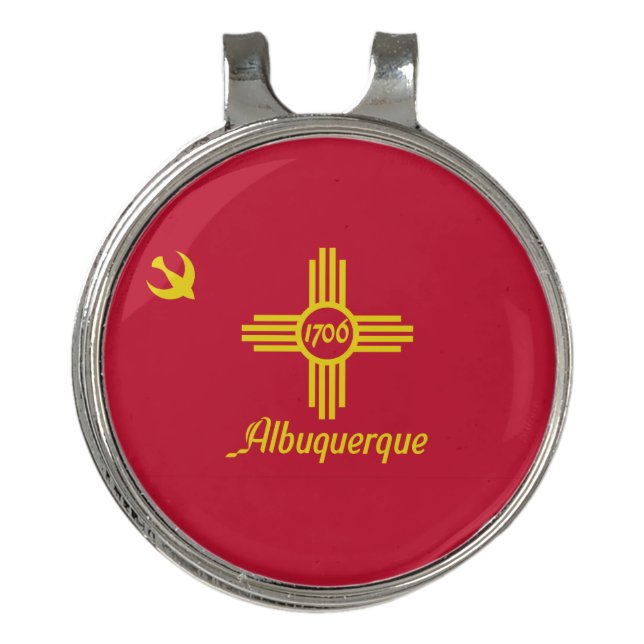 Flag of Albuquerque, New Mexico Golf Hat Clip (Front)
