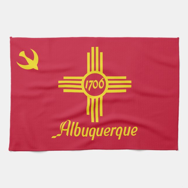 Flag of Albuquerque, New Mexico Kitchen Towel (Horizontal)