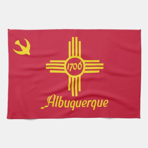 Flag of Albuquerque New Mexico Kitchen Towel