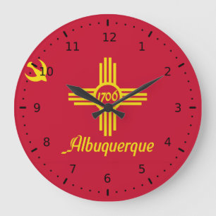 Flag of Albuquerque, New Mexico Large Clock
