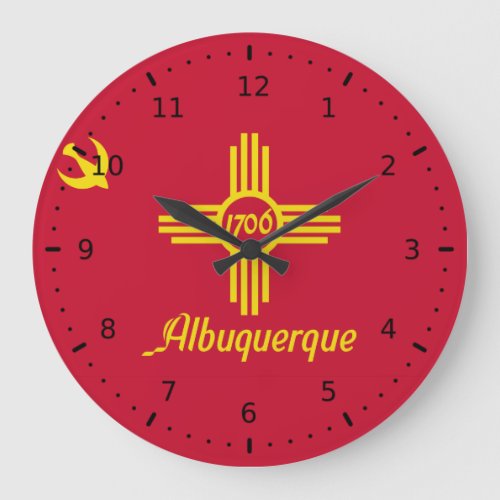 Flag of Albuquerque New Mexico  Large Clock