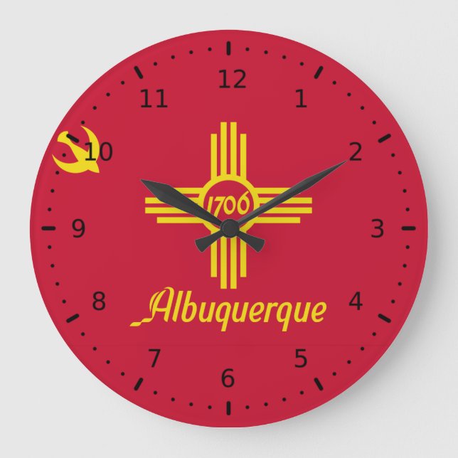 Flag of Albuquerque, New Mexico  Large Clock (Front)