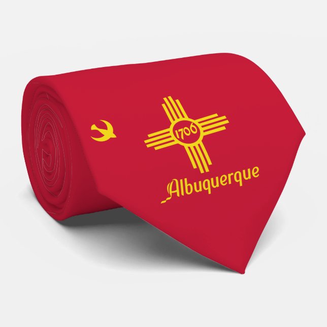 Flag of Albuquerque (New Mexico) Neck Tie (Rolled)