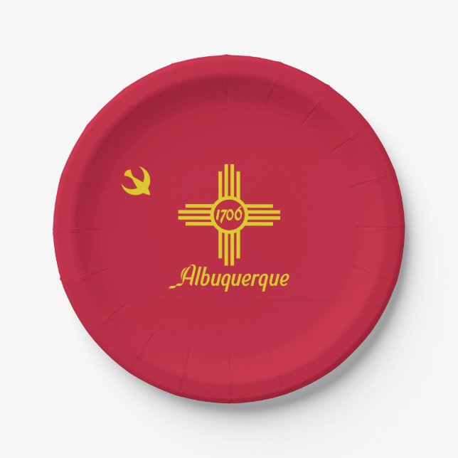 Flag of Albuquerque, New Mexico Paper Plates (Front)