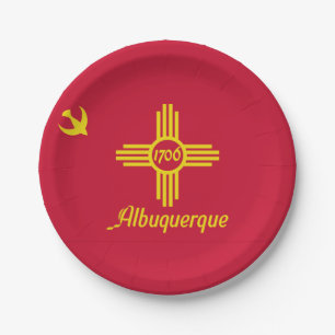 Flag of Albuquerque, New Mexico Paper Plates