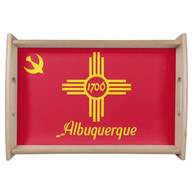 Flag of Albuquerque, New Mexico Serving Tray (Front)