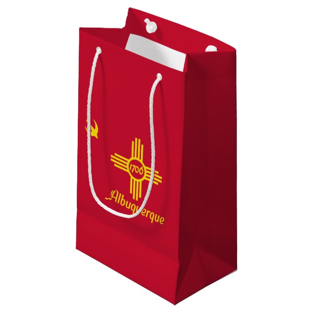 Flag of Albuquerque, New Mexico Small Gift Bag (Front Angled)