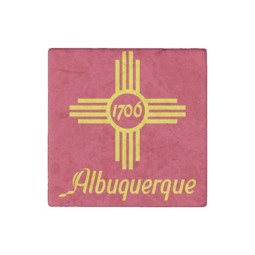 Flag of Albuquerque New Mexico Stone Magnet
