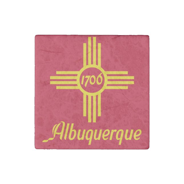 Flag of Albuquerque, New Mexico Stone Magnet (Front)