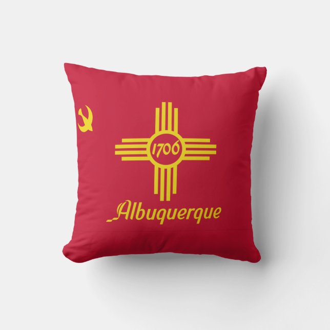 Flag of Albuquerque, New Mexico Throw Pillow (Front)