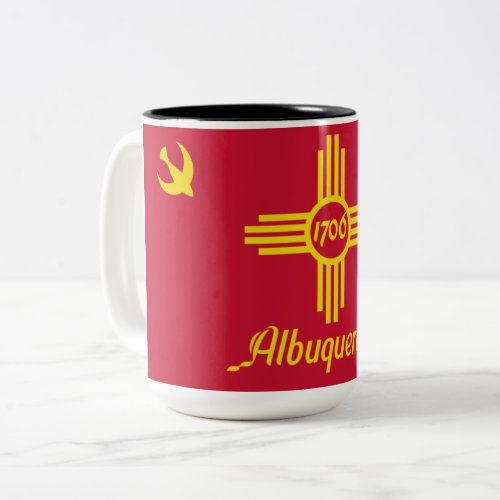 Flag of Albuquerque New Mexico Two_Tone Coffee Mug