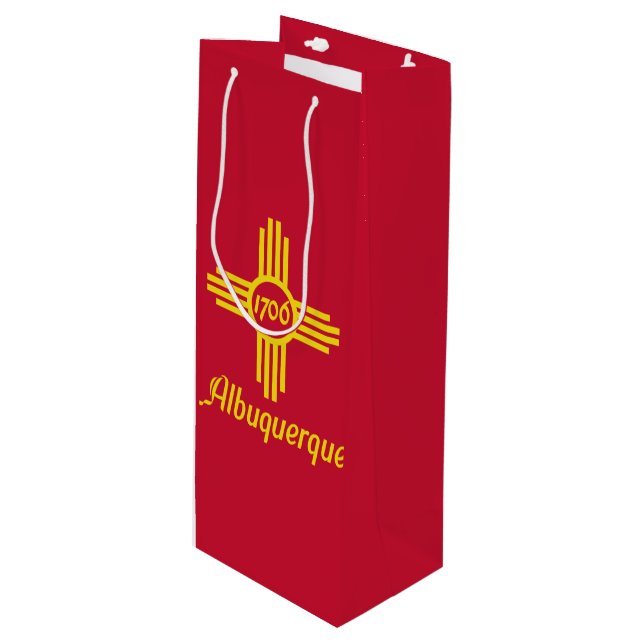 Flag of Albuquerque, New Mexico Wine Gift Bag (Front Angled)