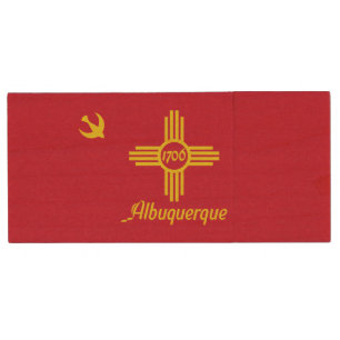 Flag of Albuquerque, New Mexico Wood USB Flash Dri Drive