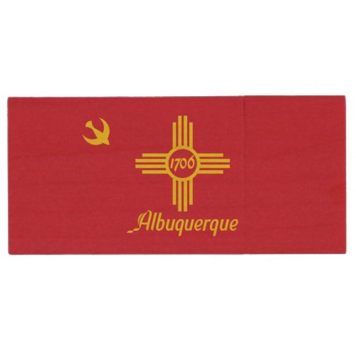 Flag of Albuquerque New Mexico Wood USB Flash Dri Wood Flash Drive