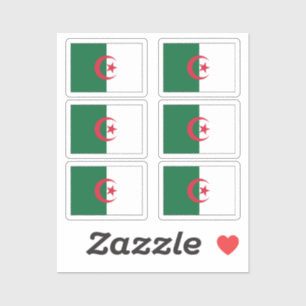 Flag of Algeria Collection pack of 6 Sticker
