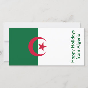 Flag of Algeria, Happy Holidays from Algeria Holiday Card